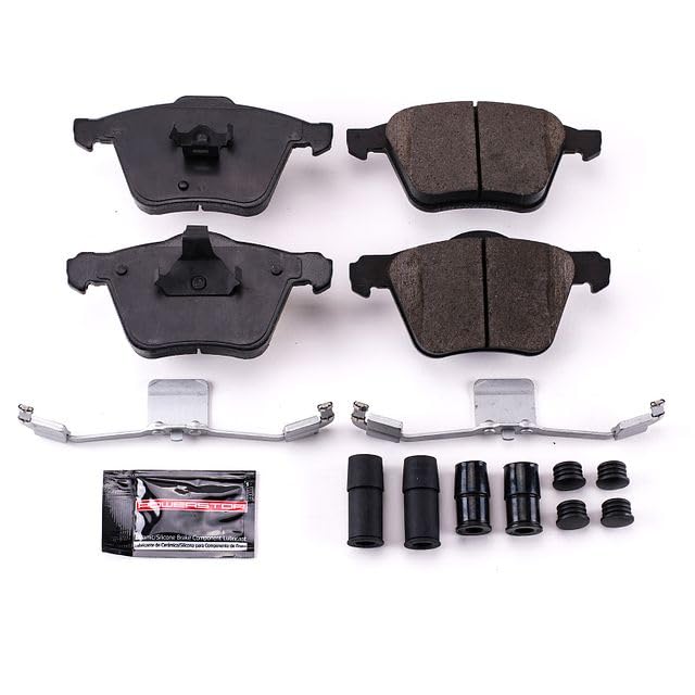 Power Stop Z23-1003 Z23 Evolution Sport Carbon Fiber Infused Ceramic Brake Pads with Hardware For Volvo XC90 2003-2008 | Volvo XC90 2010-2014 [Vehicle Specific]