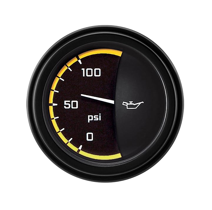AX81YBLF Classic Instruments Autocross Yellow 2-1/8" Oil Pressure Gauge