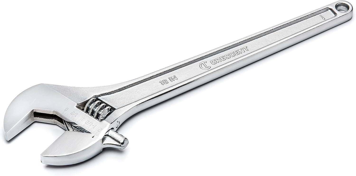 Adjustable Crescent Tapered Handle Wrench - Boxed - Home Improvement, Garage & Mechanic Versatile Hand Tool - 18" - AC218BK