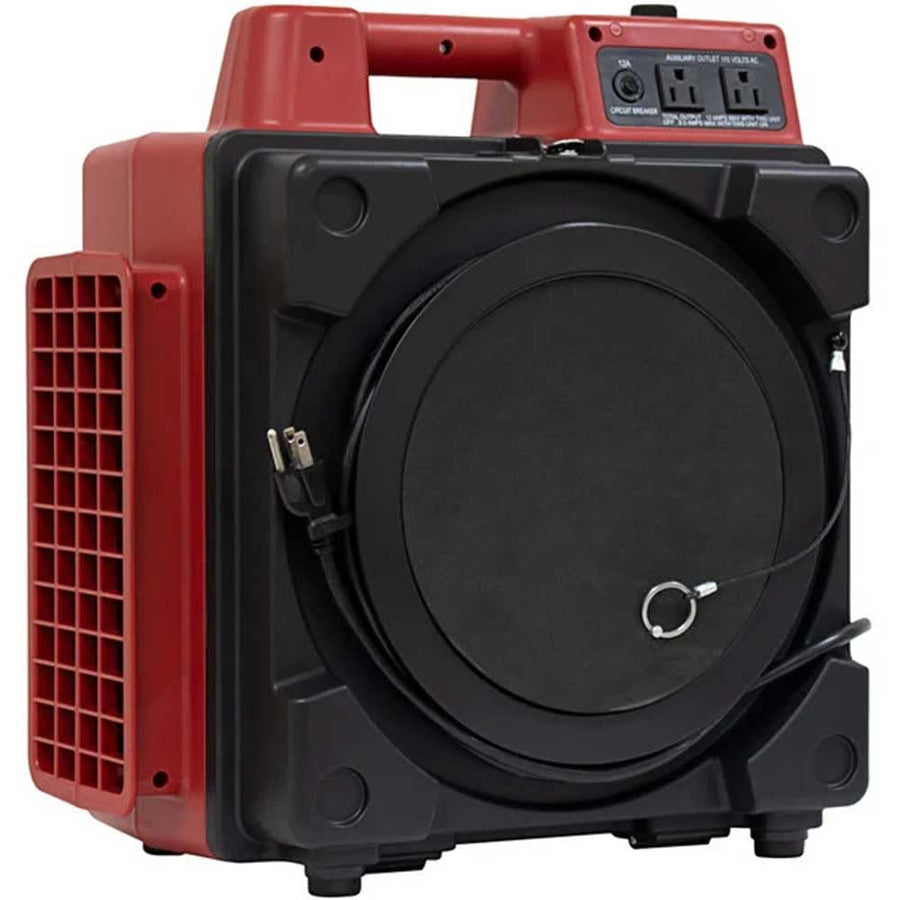 XPOWER 1/3HP X-2480A 550 CFM Air Scrubber - Professional 3-Stage HEPA Mini Air Scrubber with built in GFCI Power Outlets
