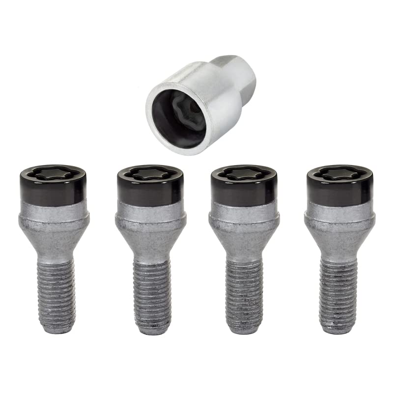 Black Bolt Style McGard 27361 Cone Seat Wheel Lock Set (M12 x 1.25 Thread Size) - Set of 4