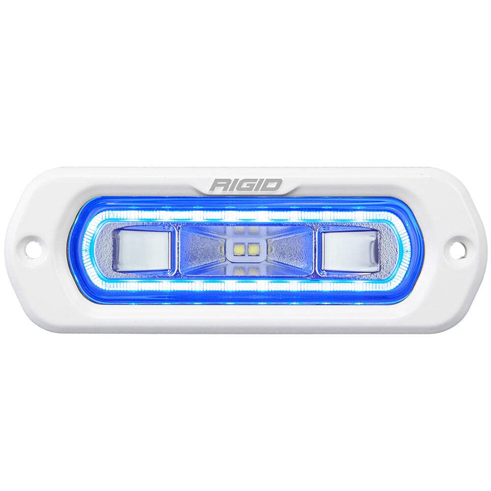 Marine Spreader Light Rigid Industries SR-L Series - White Flush Mount - White Light w/Blue Halo