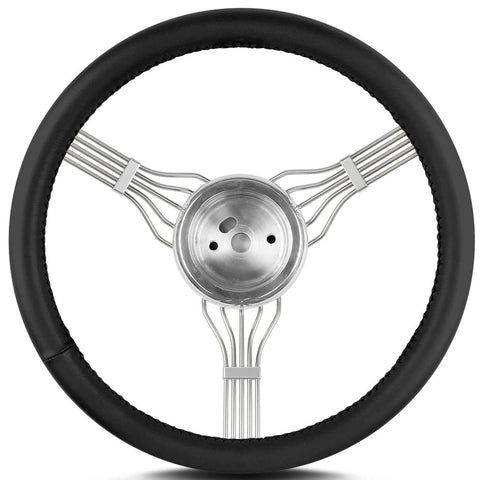 STEERING WHEELS LECARRA Steering Wheel Newstalgi c Banjo Pol. w/Blk Wrap