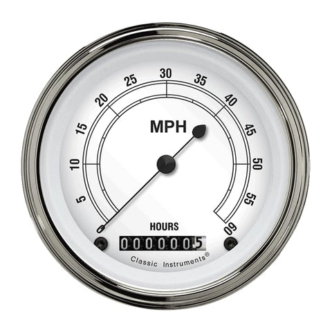 Classic Instruments Low Speed Classic White Speedometer
