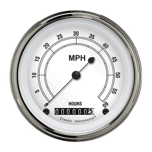 Classic Instruments Low Speed Classic White Speedometer