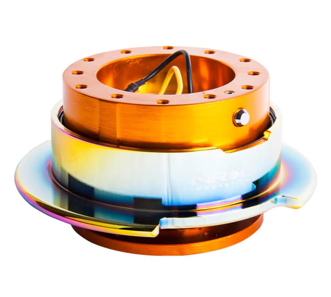 NRG Innovations Gen 2.5 NRG-SRK-250RG-MC Race Steering Wheel Quick Release Kit Adapter Rose Gold Body/Neo Chrome Ring, 6x70 and 6x74mm Bolt Patterns