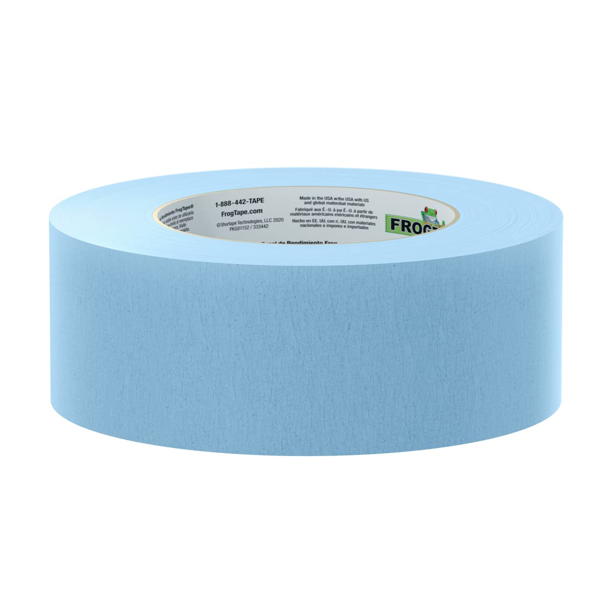 FrogTape 250 Moderate Temperature Light Blue Performance Grade Masking Tape, Medium-High Adhesion, 48mm x 55m, 3 Rolls per Pack