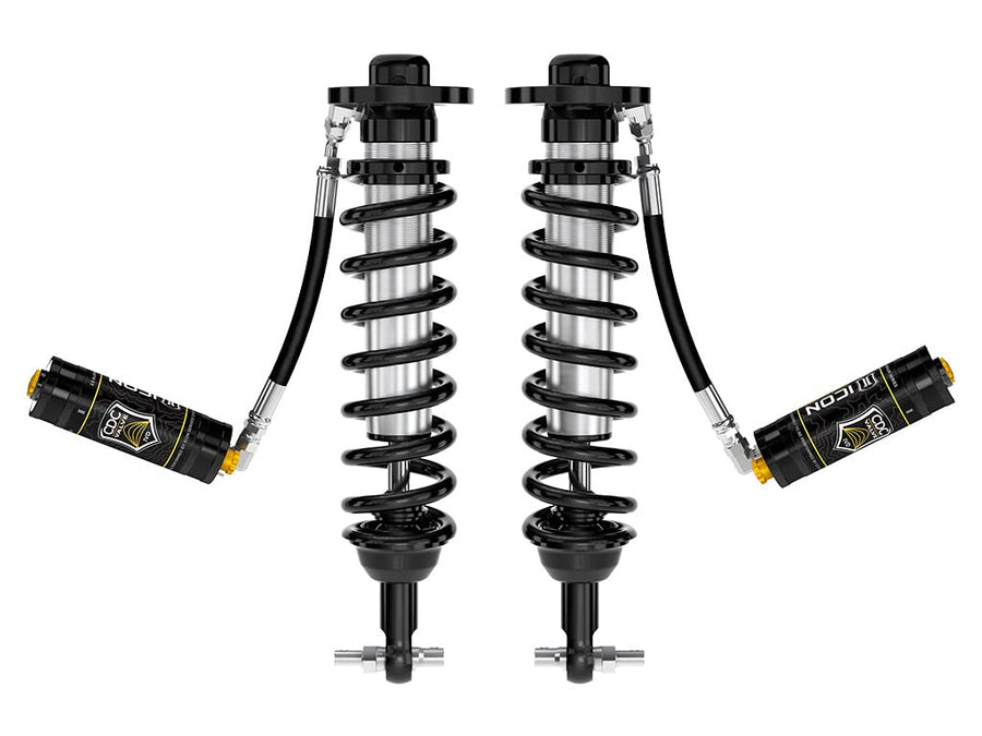 ICON, 2.5 VS RR Coilovers Front 0-3" Lift w/CDCV, Pair, Compatible with 21-23 Ford F150 2WD, 91818C