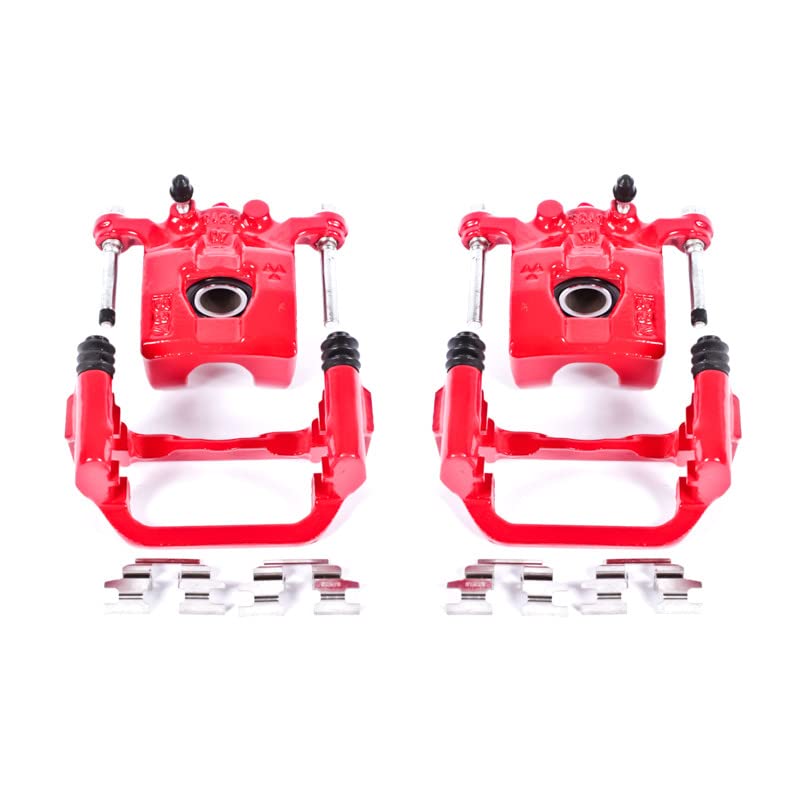 Power Stop S2780 Rear Pair of High-Temp Red Powder Coated Calipers For Nissan Altima 2002-2006, Nissan Maxima 2003-2008 [Model Specific]