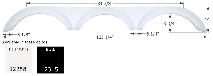 Fender Skirt ICON, Triple, Forest River, FS2258, Polar White