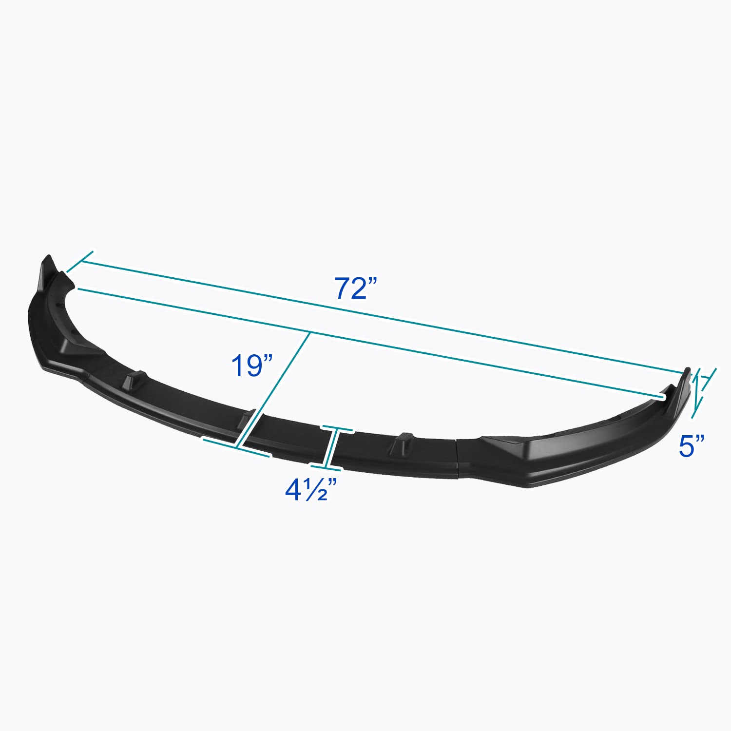 Matte Black Spec-D Tuning Front Bumper Body Lip Kit Spoiler 3PC Compatible with 2017-2020 Tesla Model 3 Sedan