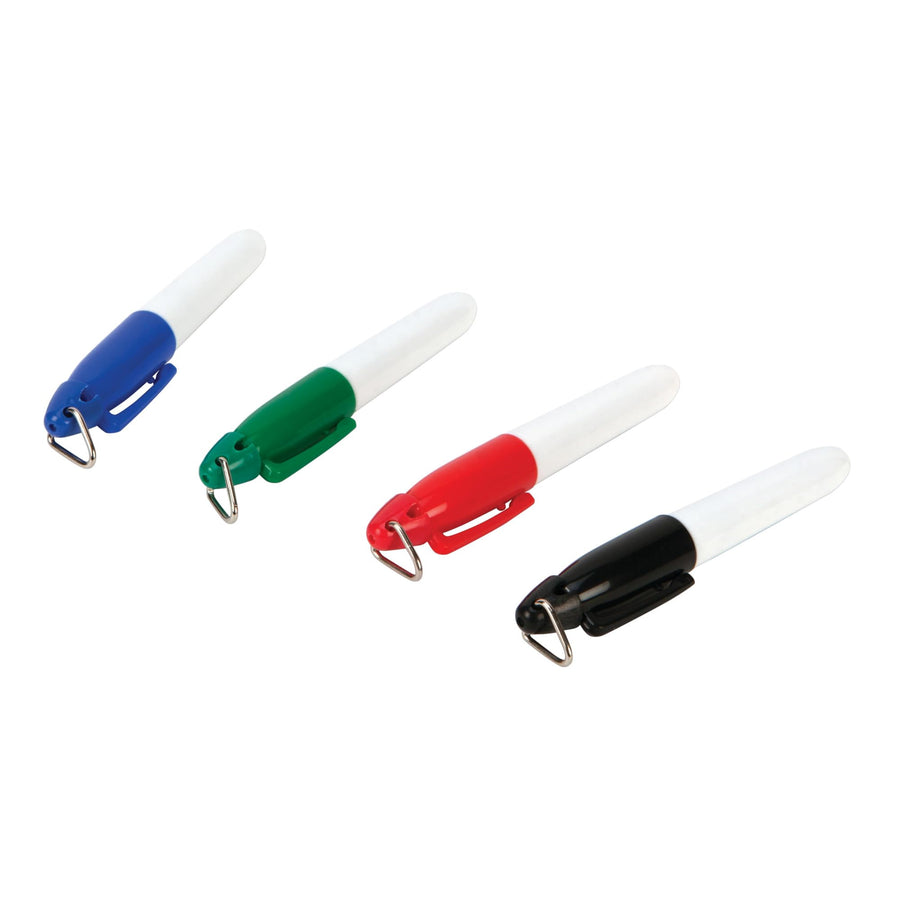 Multi-Color Performance Tool W477 Permanent Markers - Quick Drying, Non-Toxic, Keychain Attachment - Red, Green, Blue and Black Ink Included