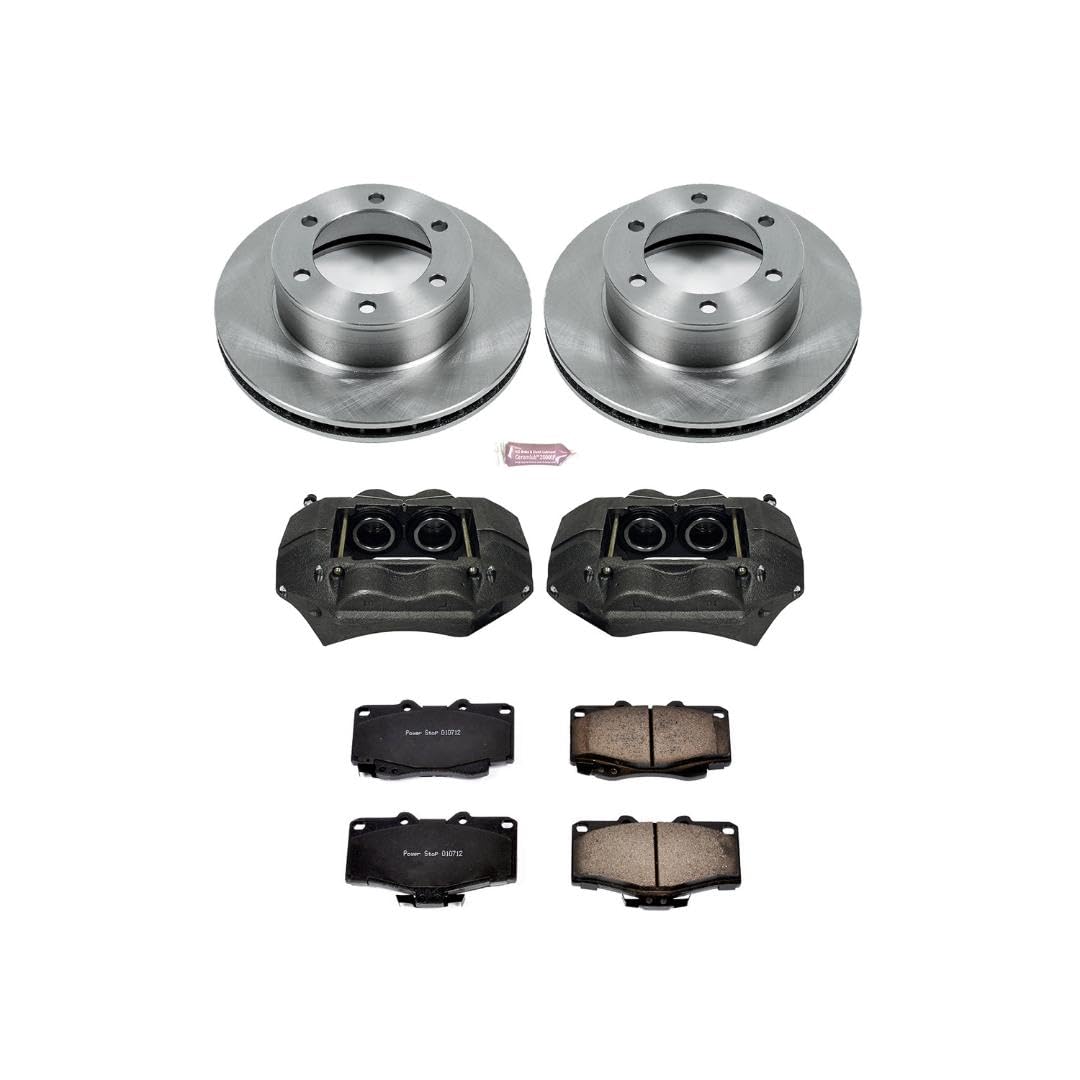 Toyota Tacoma Brake Kit Power Stop For 1995-2004 [Model Specific] Autospeciality Replacement Front Caliper Kit- OE Rotors, Ceramic Brake Pads, Calipers KCOE1233A