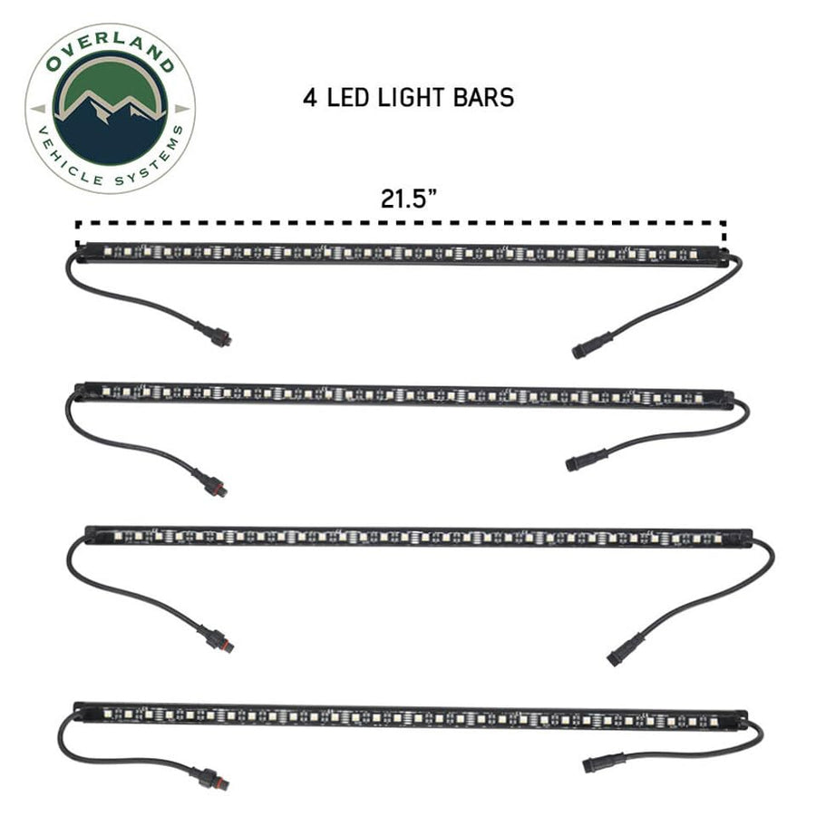 4 Pcs Overland Vehicle Systems Universal RGBWW LED Light Kit