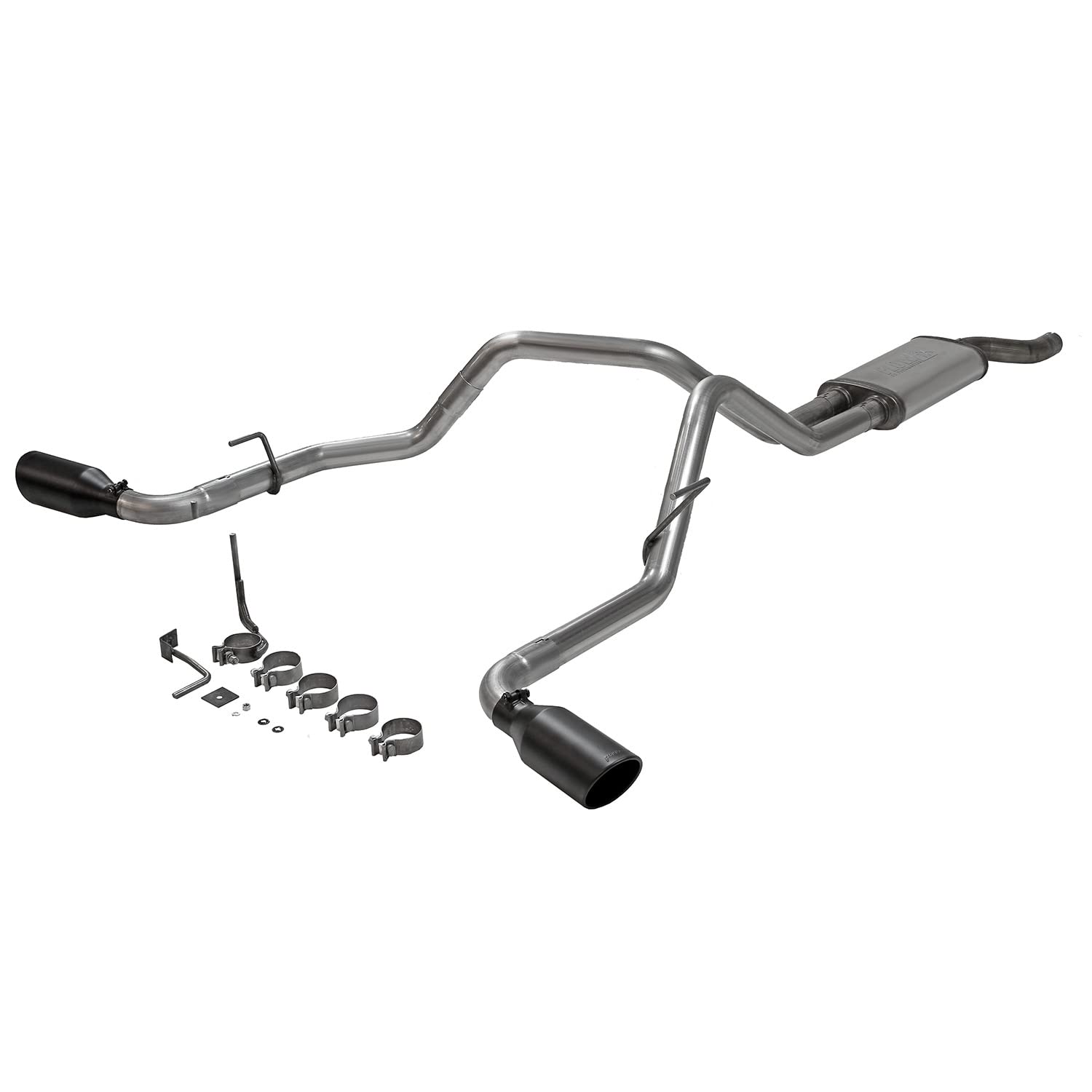 Flowmaster FlowFX 718103 Cat-Back Exhaust Kit 2.5 Inch Dual Side Exit 409 Stainless Steel 4.5 Inch Black Ceramic Stainless Tips Compatible with 2005-2019 Nissan Frontier 4.0L V6 2/4WD all Wheelbases