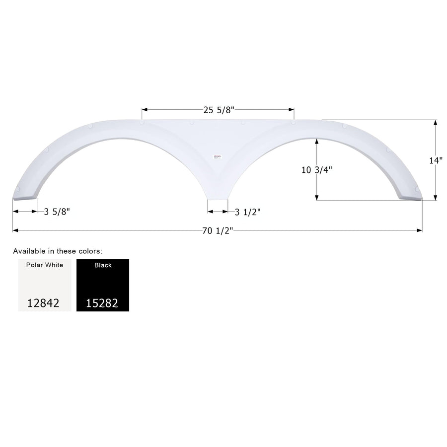 Tandem Axle Fender Skirt Icon 15282 for Keystone - Black