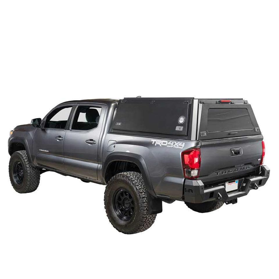 Truck Cap Overland Vehicle Systems Expedition W/Full Wing Doors, Front and Rear Windows & 3rd Brake Light Full Bolt On (Suitable for Toyota Tacoma 5' Bed 2016-2023)