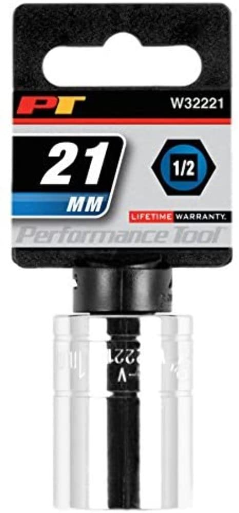 21mm Performance Tool W32221 Size: 1/2 Drive 6pt Socket