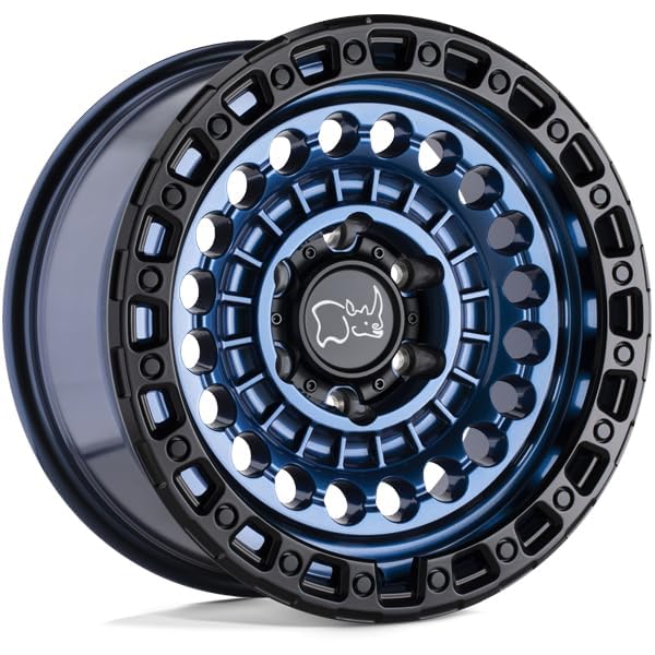 SENTINEL Black Rhino Hard Alloys 17X8.5 6X5.5 4.36-10mm COBALT BLUE W/BLACK RING - 1785STN-06140U12