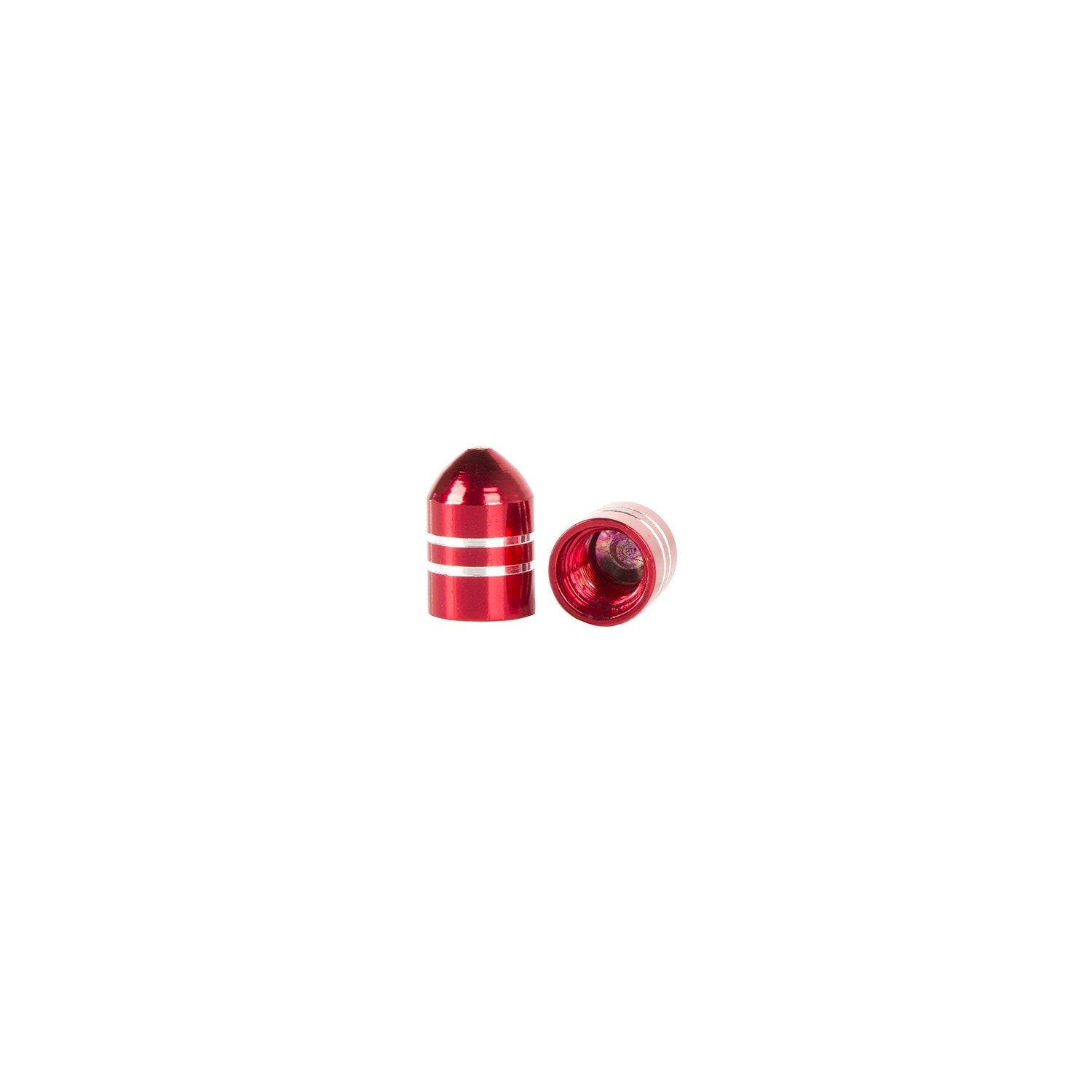 Tire Valve Stem Cap Alloy USA 11291, Aluminum, Red, 5 Pack