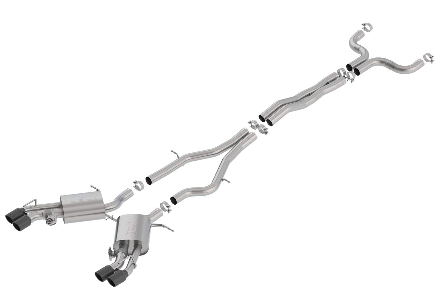 Cat-Back BORLA Performance Exhaust System for 2016-2019 Cadillac CTS-V 6.2L V8 Automatic Transmission Rear Wheel Drive 4 Door. BORLA System Contains Exhaust Valves.