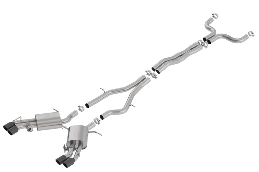 Cat-Back BORLA Performance Exhaust System for 2016-2019 Cadillac CTS-V 6.2L V8 Automatic Transmission Rear Wheel Drive 4 Door. BORLA System Contains Exhaust Valves.