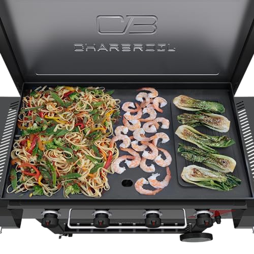 36" Charbroil Performance Series Deluxe Propane Gas Griddle with Cart 4 Burner Flat Top Grill, Black - 463285924