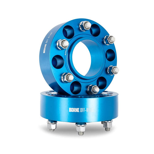 Borne Mishimoto Off-Road Wheel Spacers, 6X139.7, 1.40 Inch Thick, Compatible with Toyota Tacoma & 4Runner, Blue