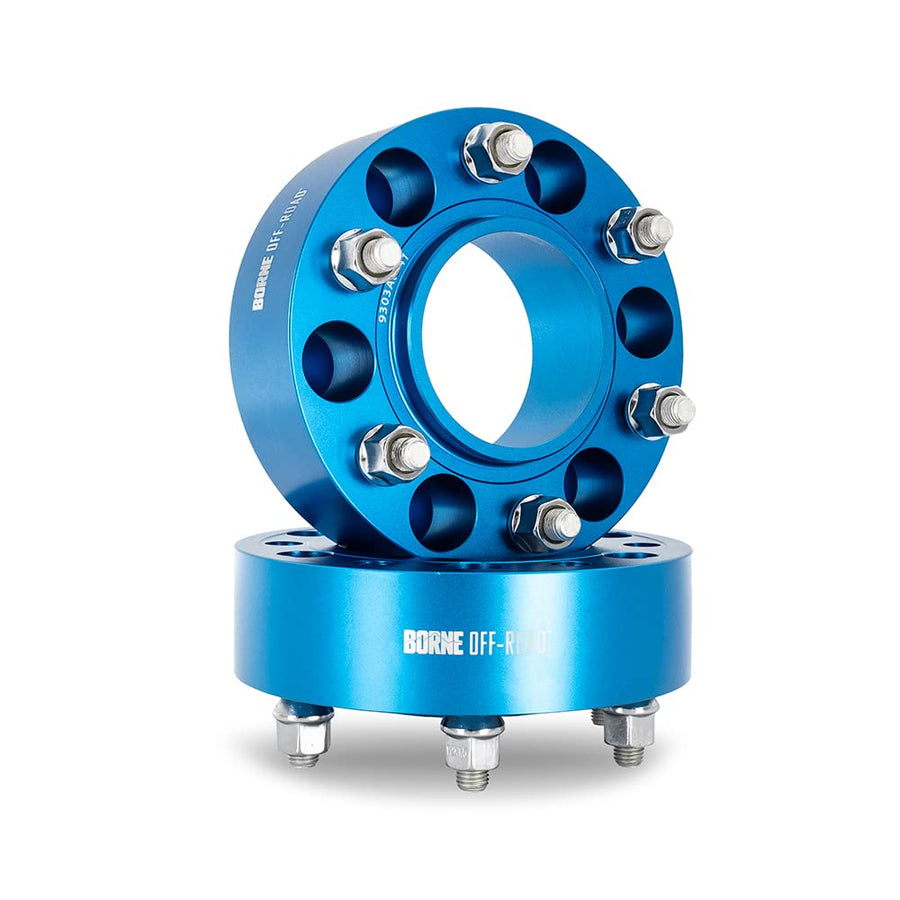 Borne Mishimoto Off-Road Wheel Spacers, 6X139.7, 2.00 Inch Thick Compatible with Ford Bronco/Ranger, Blue