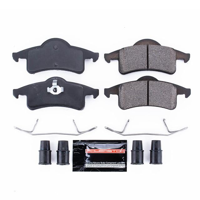 Power Stop Z23-791 Z23 Evolution Sport Carbon Fiber Infused Ceramic Brake Pads Rear with Hardware For Jeep Grand Cherokee 1999-2004 [Model Specific]