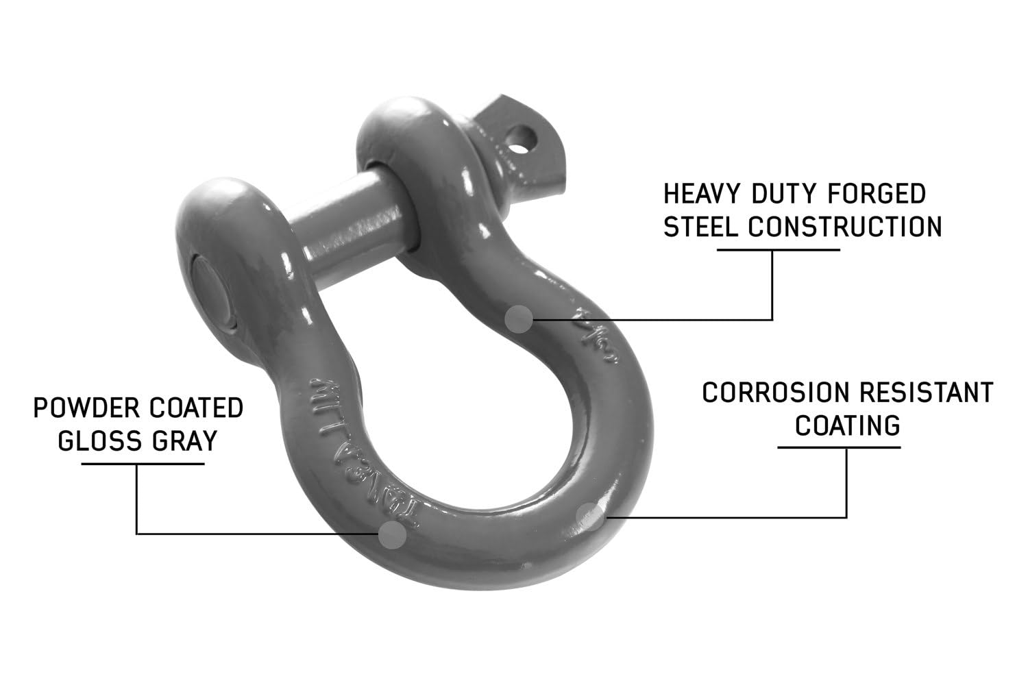Recovery Shackle Overland Vehicle Systems 3/4" 4.75 Ton - Gray
