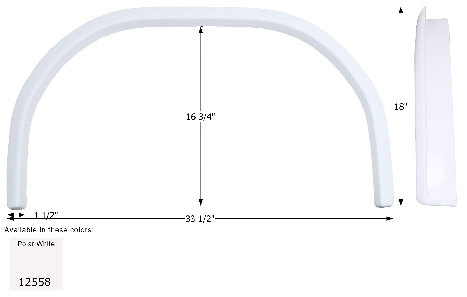 Fender Skirt ICON, Single, Jayco, FS2558, Polar White