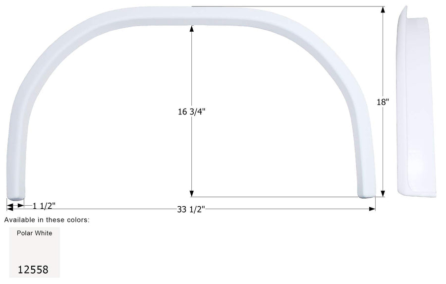 Fender Skirt ICON, Single, Jayco, FS2558, Polar White