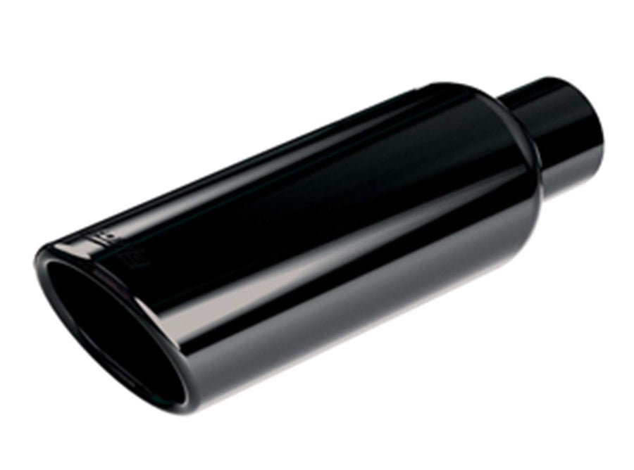 Borla S-Type 140801BC Cat-Back Exhaust System 3.5 in. Pipe 5 in. Tip Single Round Rolled Angle Cut Black Chrome Truck Side Exit T-304 Stainless Steel Cat-Back Exhaust System