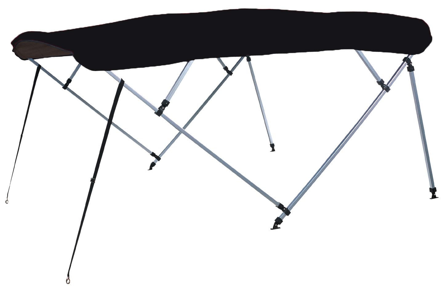 4893UB-02 CARVER A(8SQ) 8'L 4-Bow SQ Tube Pontoon Bimini Top Kit - 48" H, Fits 96"-102" W, Jet Black