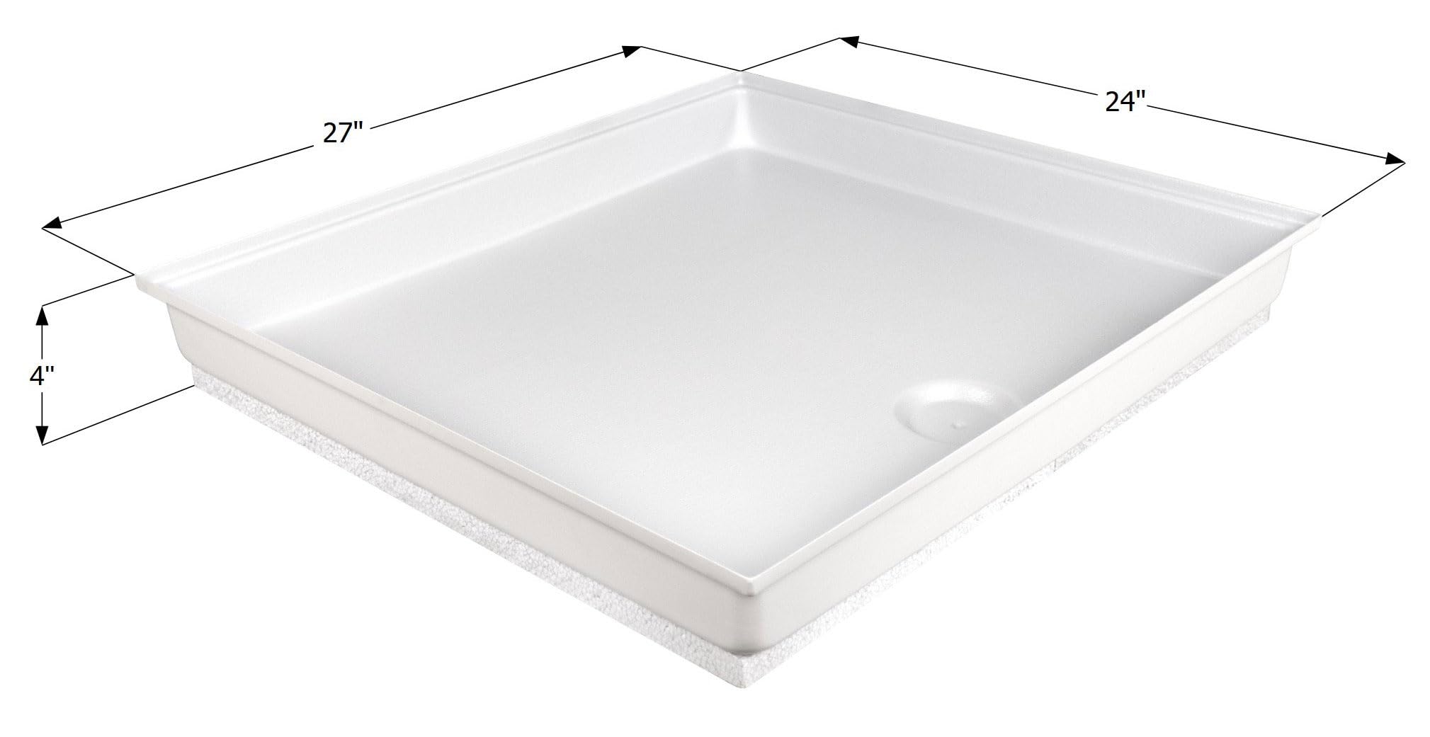 Shower Pan Assembly Icon 15962 SP100-PW, Center Drain
