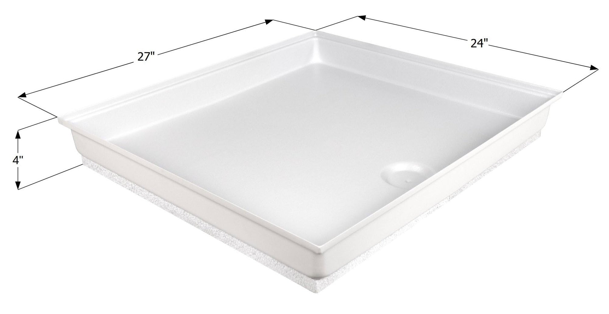 Shower Pan Assembly Icon 15962 SP100-PW, Center Drain