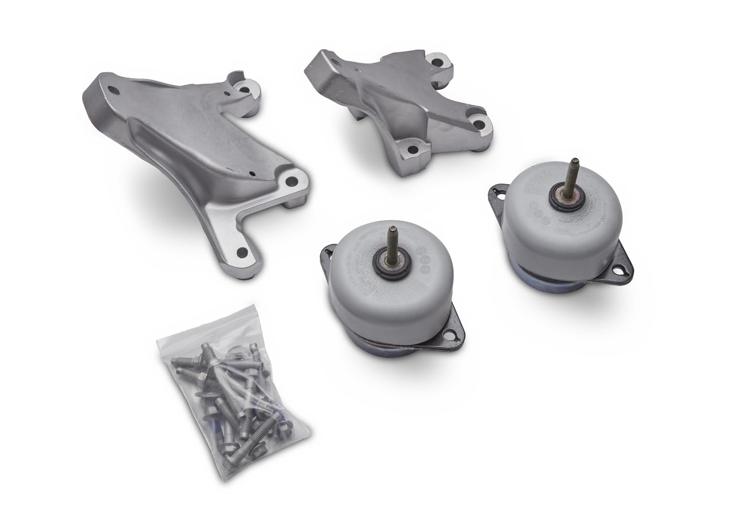 Ford Motor Mount, Rubber / Cast Aluminum, Bolt-On, Natural, Ford Coyote, Mustang Ford 2011-17, Kit