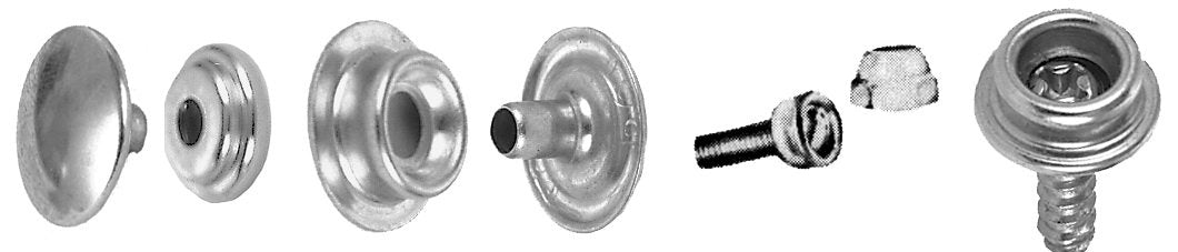 Taylor Made Products 404 Fasteners Snap, Male Fastener on Machine Screw with Nut