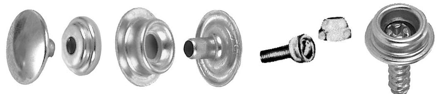Taylor Made Products 404 Fasteners Snap, Male Fastener on Machine Screw with Nut