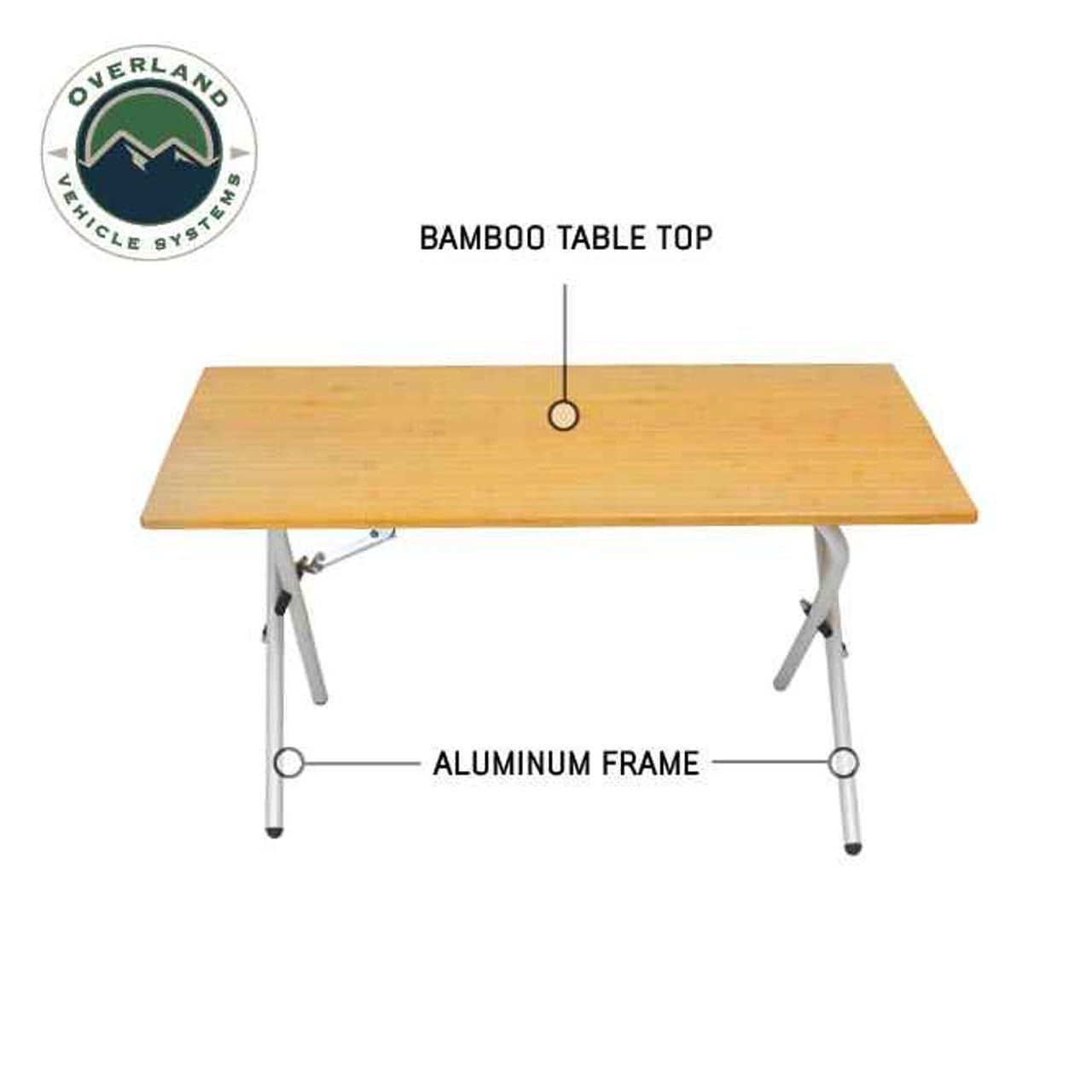 Kick It Overland Vehicle Systems Portable Bi-Fold Table – Durable Wood Base + Carry Bag
