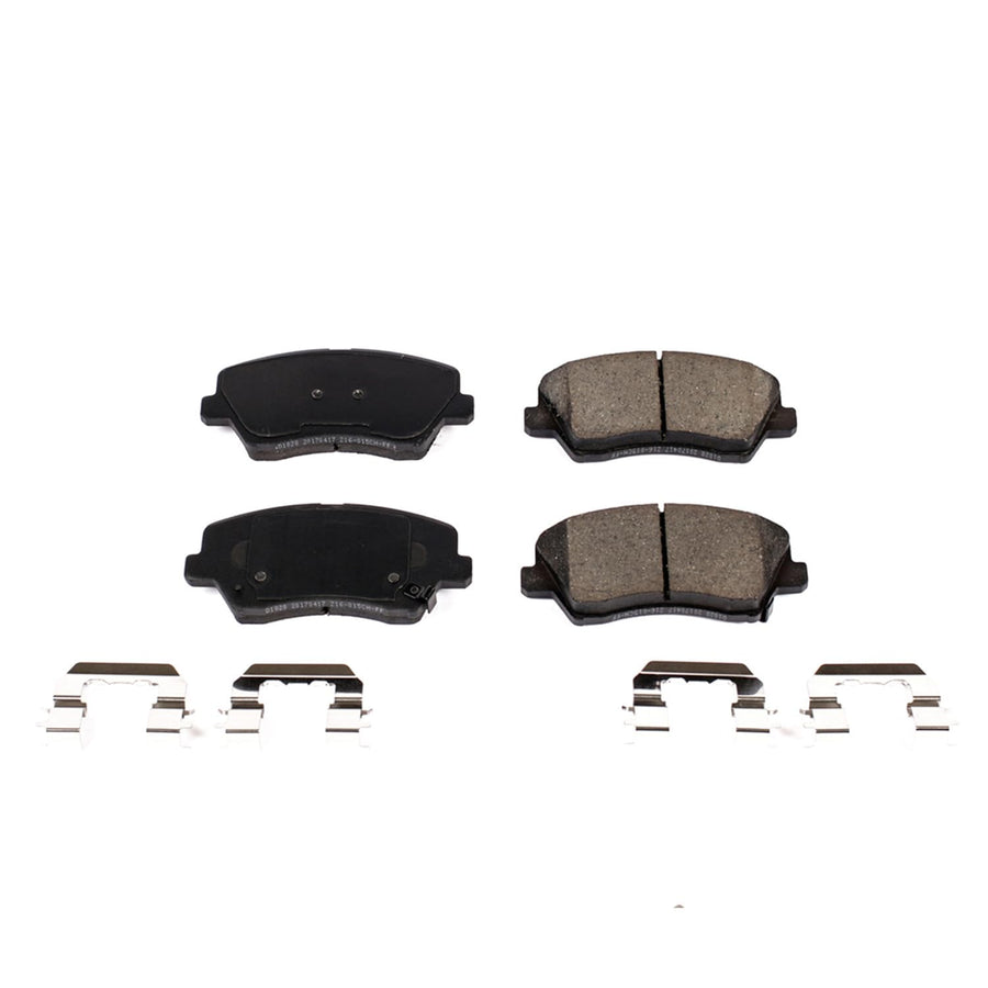 Power Stop Front Brake Kit For Hyundai Veloster 2016-17 | 2019-20 Veloster | Kia Forte 2017-18 | Forte5 2017-18 - Ceramic Brake Pads With Installation Hardware, 17-1828