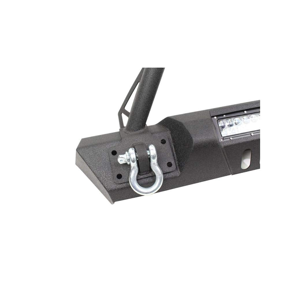 Stubby Front Winch Bumper with Tube Guard & LED Light Bar Slot for Jeep JK Wrangler & Unlimited