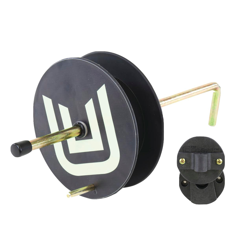 Rattle Reel CLAM Outdoors for Ice Fishing - Adjustable Spool Tension, Glow-in-The-Dark Indicator, Secure Mounting