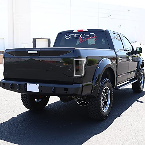 Black Tail Lights w/LED Bar SPEC-D TUNING Compatible with 2015-2017 Ford F-150, Left + Right Pair Assembly