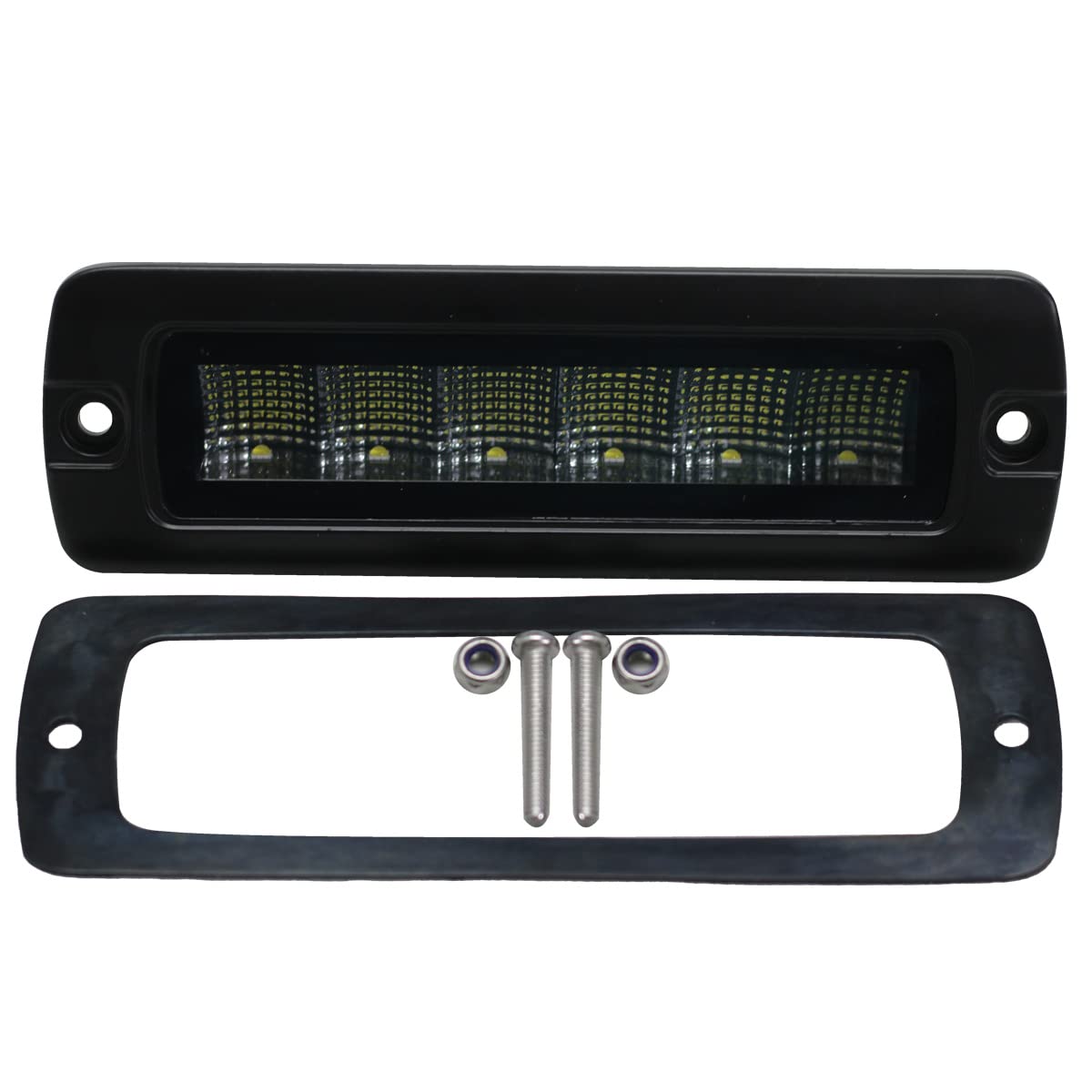 Race Sport Lighting 30-Watt Off-Road Light Fit 7in Roadrunner Compliant IP67 Flush Mount 3,000lm Aux Flood Light RS7TEMPFM-F