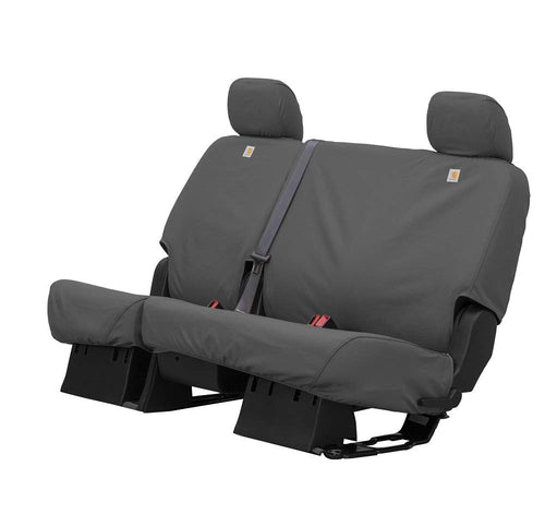 Covercraft Custom Seat Covers Carhartt SeatSaver | Fits 2011-2018 Ram 1500, 2019-2024 Ram 1500 Classic, 2011-2024 Ram 2500/3500/4500 | 2nd Row 40/60 Bench Seat, Duck Weave Gravel