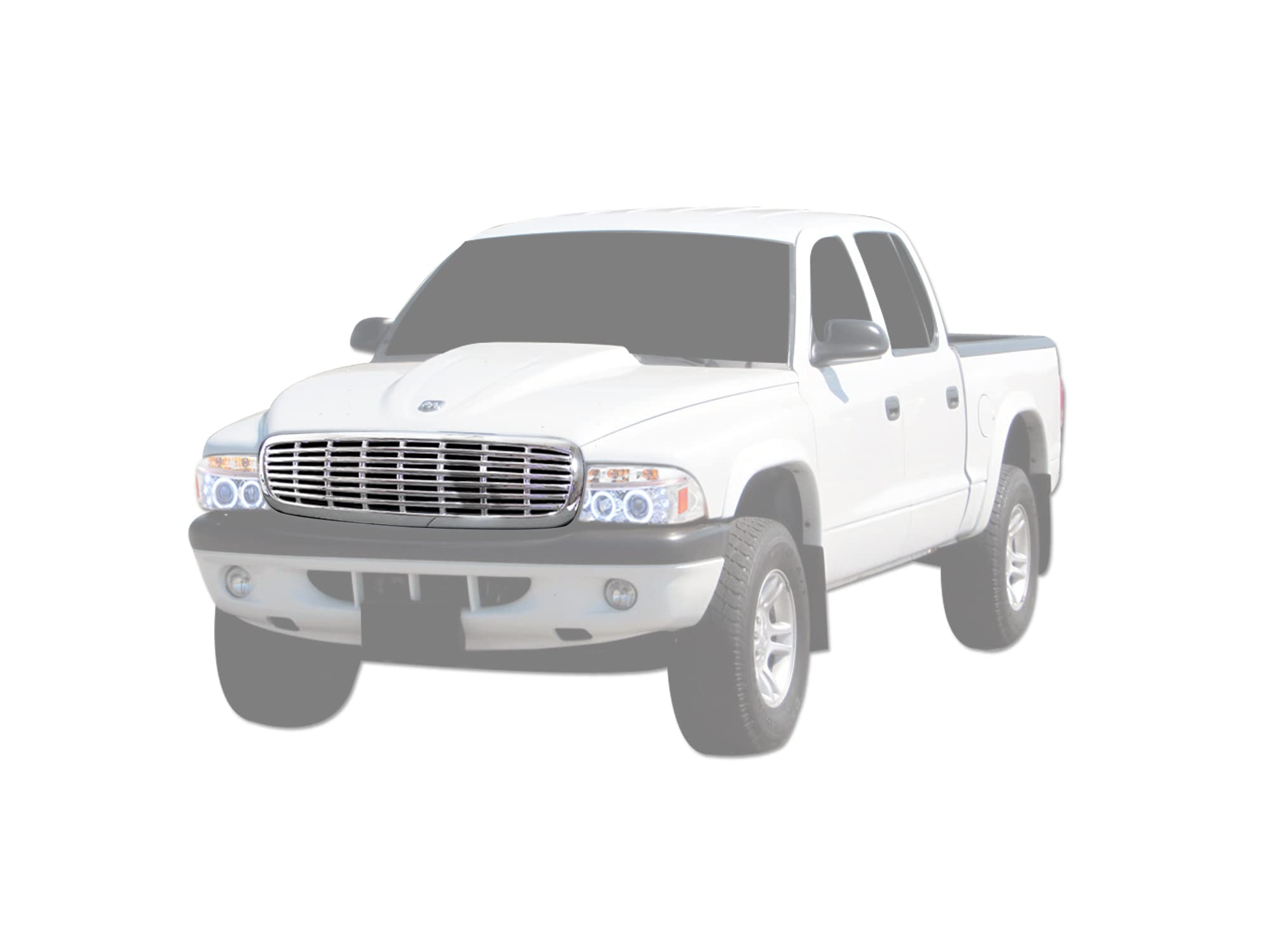 Horizontal Armordillo USA Front Grill Grille - Chrome Fits 1997-2003 Dodge Durango