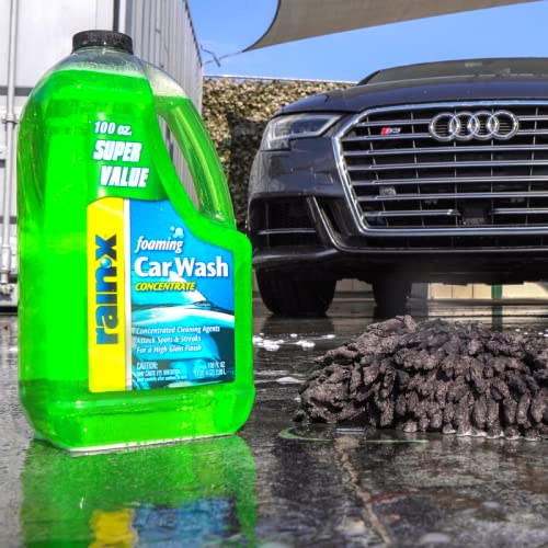 Foaming Rain-X Car Wash 5072084 - 100 fl oz. High-Foaming, Concentrated Formula For Greater Cleaning Action, Safely Lifting Dirt, Grime And Residues For An Exceptional Clean