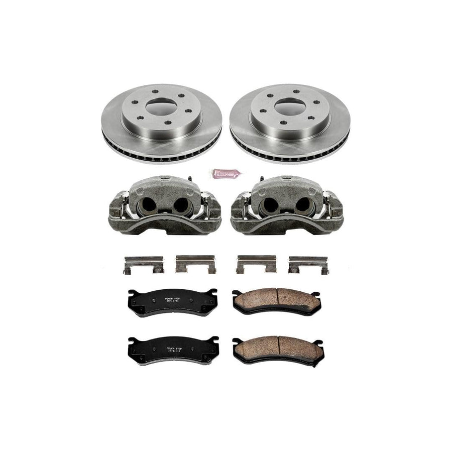 Power Stop KCOE2009 Brake Kit Autospecialty OE Replacement with Calipers For Cadillac Escalade | Chevy Silverado Suburban Tahoe | GMC Sierra Yukon XL, Yukon Denali